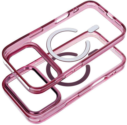 Funda MagSafe para Apple iPhone 18 Pro / iPhone 17 Pro, OEM, Frame Clear Hybrid, color burdeos.