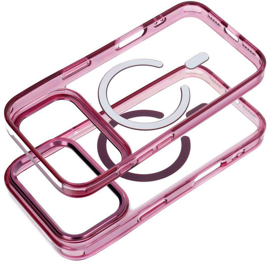 Funda MagSafe para Apple iPhone 18 Pro / iPhone 17 Pro, OEM, Frame Clear Hybrid, color burdeos.