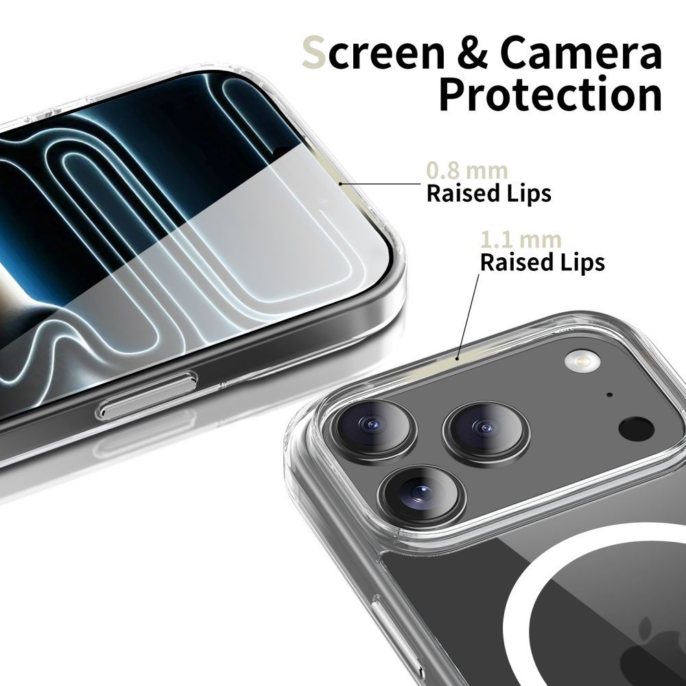 Funda MagSafe para Apple iPhone 17 Pro, Tech-Protect, Flexair Hybrid CC, Transparente