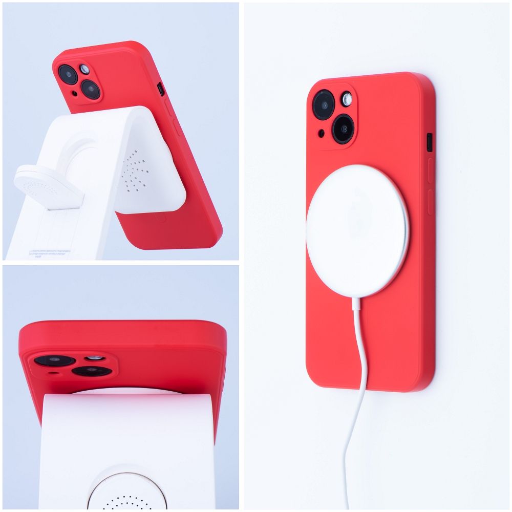 Funda MagSafe para Apple iPhone 17e / 16e, OEM, Silicone Mag, Roja