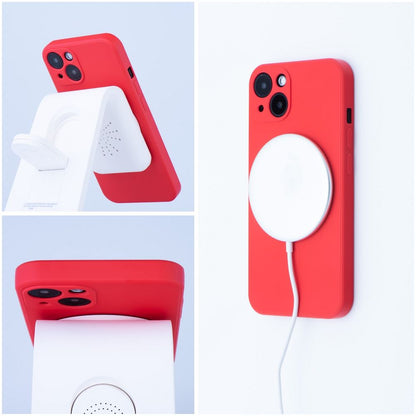 Funda MagSafe para Apple iPhone 17e / 16e, OEM, Silicone Mag, Roja
