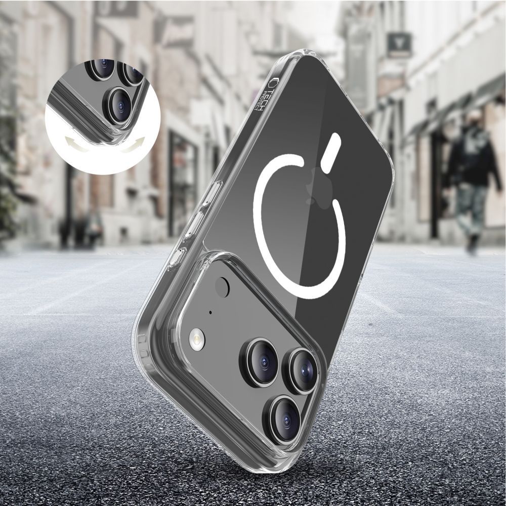 Funda MagSafe para Apple iPhone 17 Pro, Tech-Protect, Flexair Hybrid CC, Transparente