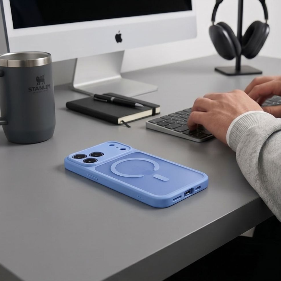 Funda MagSafe para Apple iPhone 18 Pro / 17 Pro, Tech-Protect, BasicMag, Azul Mate