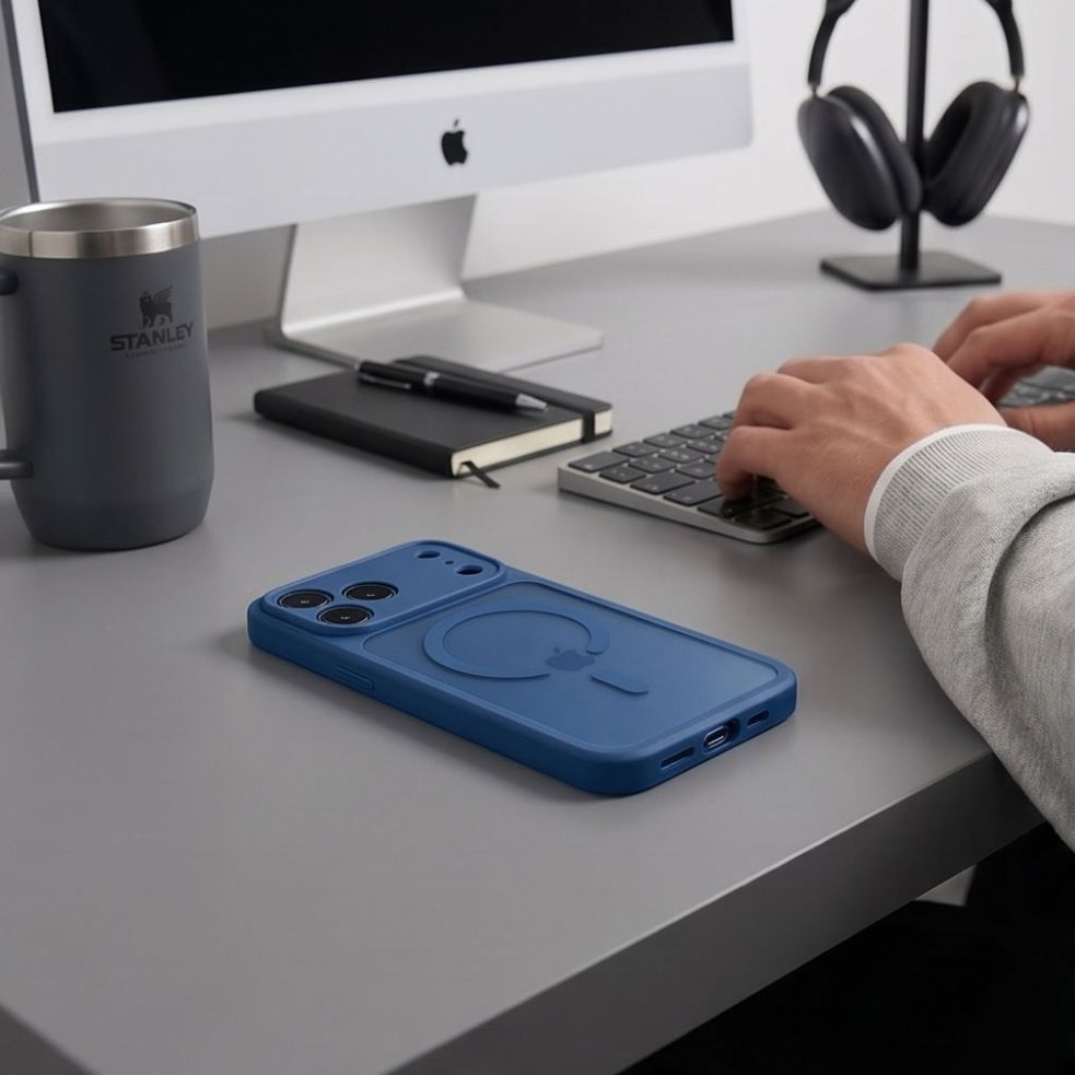 Funda MagSafe para Apple iPhone 18 Pro Max / 17 Pro Max, Tech-Protect, BasicMag, Azul Marino Mate
