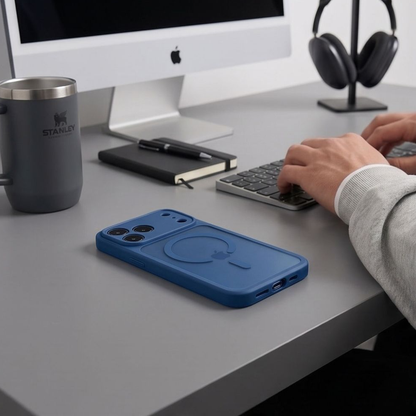 Funda MagSafe para Apple iPhone 18 Pro Max / 17 Pro Max, Tech-Protect, BasicMag, Azul Marino Mate
