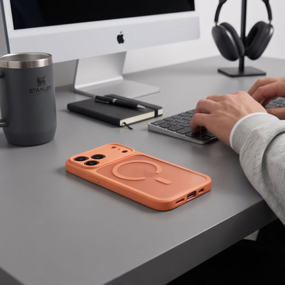 Funda MagSafe para Apple iPhone 18 Pro / 17 Pro, Tech-Protect, BasicMag, Naranja Mate