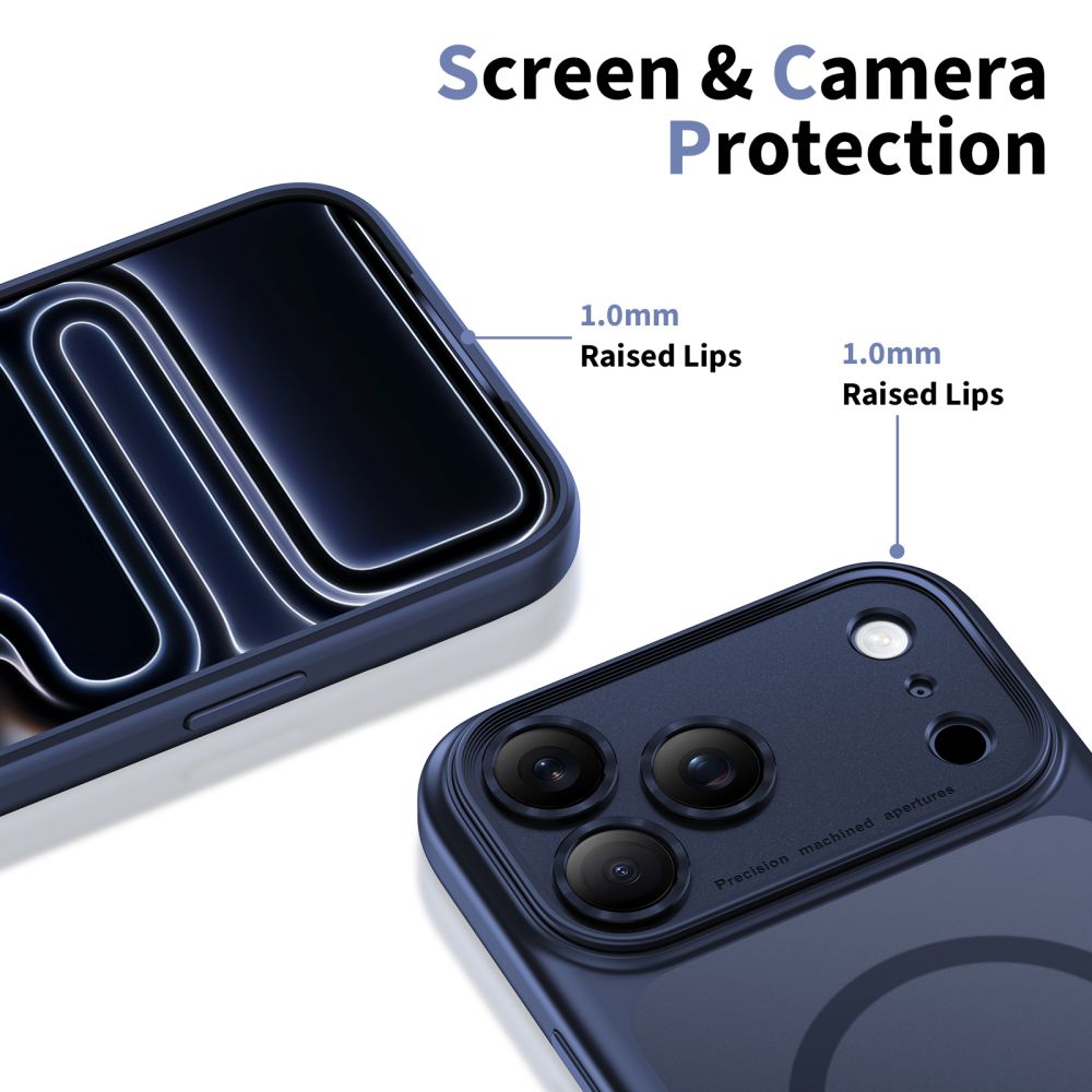 Funda MagSafe para Apple iPhone 17 Pro Max, Tech-Protect, MagPeak, Azul Mate