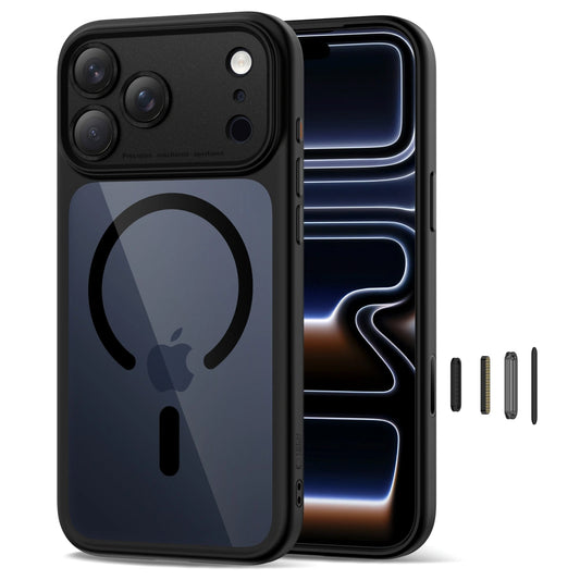 Funda MagSafe para Apple iPhone 17 Pro Max, Tech-Protect, MagPeak, Negra Transparente