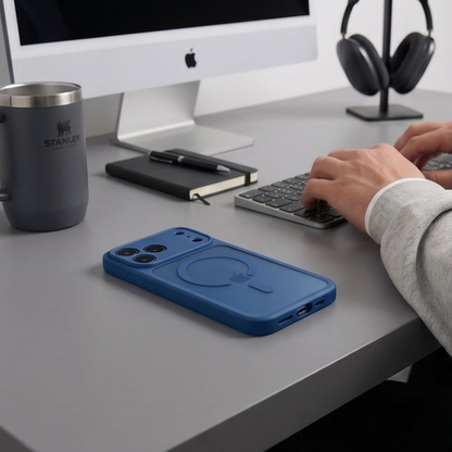 Funda MagSafe para Apple iPhone 18 Pro / 17 Pro, Tech-Protect, BasicMag, Azul Marino Mate