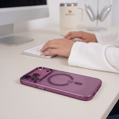 Funda MagSafe para Apple iPhone 18 Pro / 17 Pro, Tech-Protect, MagZero, Granate Mate
