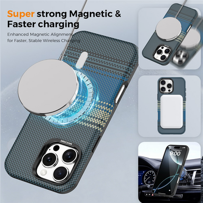 Funda MagSafe para Apple iPhone 16 Pro Max, OEM, Gradient Rainbow, Azul Marino