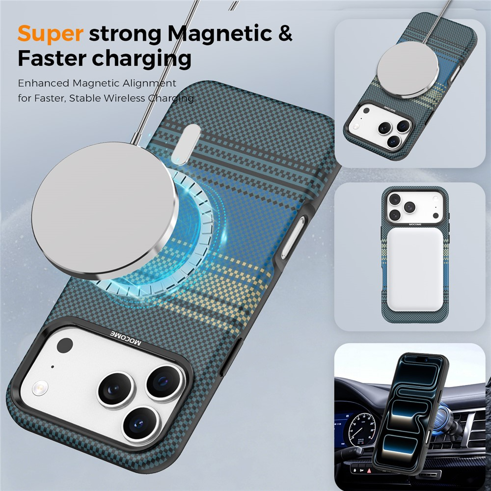 Funda MagSafe para Apple iPhone 17 Pro Max, OEM, Gradient Rainbow, Azul Marino