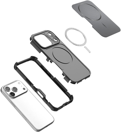 Funda MagSafe para Apple iPhone 18 Pro / 17 Pro, OEM, Protección de Carbono y Esquinas, Negra