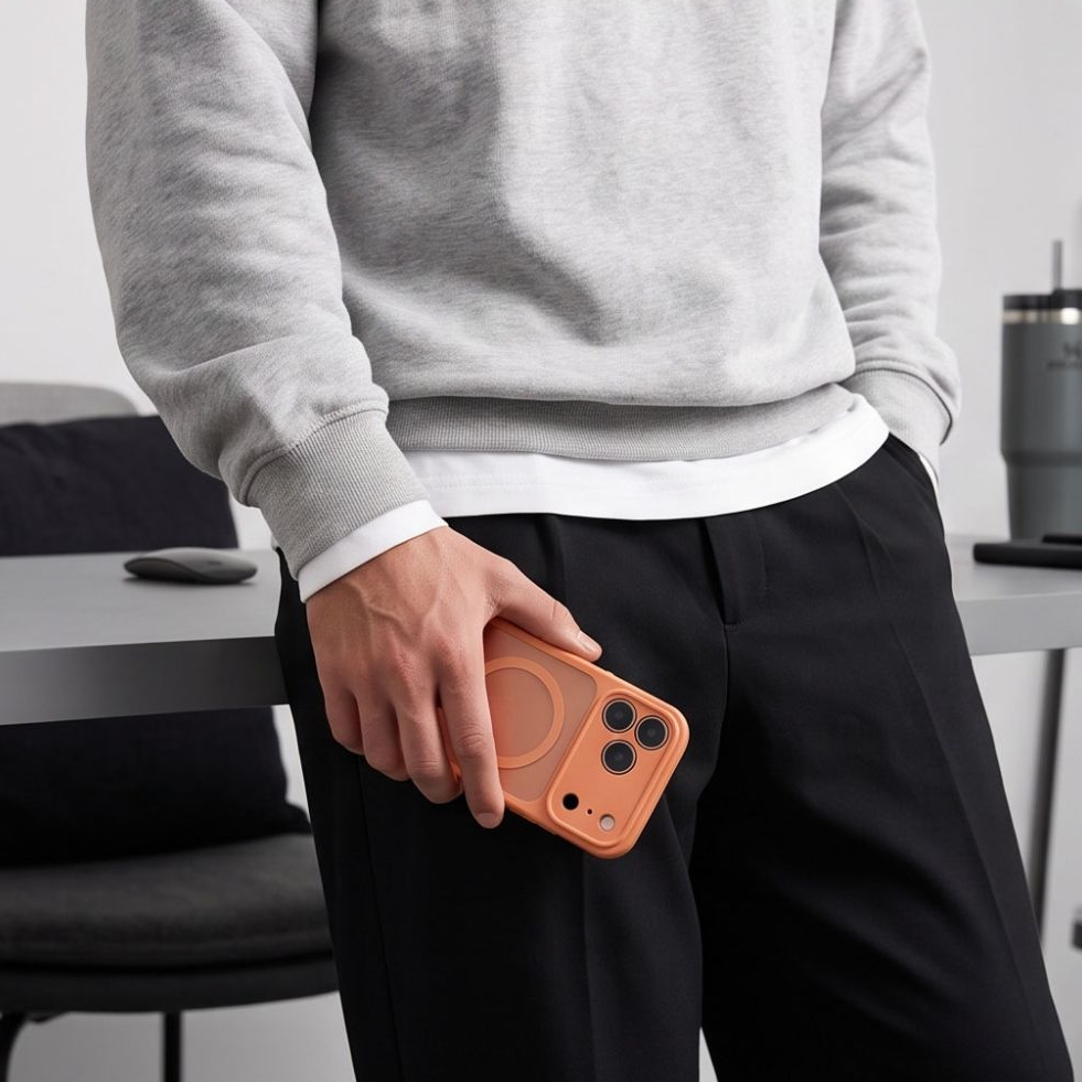Funda MagSafe para Apple iPhone 18 Pro / 17 Pro, Tech-Protect, BasicMag, Naranja Mate