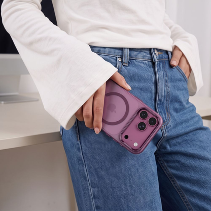 Funda MagSafe para Apple iPhone 18 Pro / 17 Pro, Tech-Protect, MagZero, Granate Mate