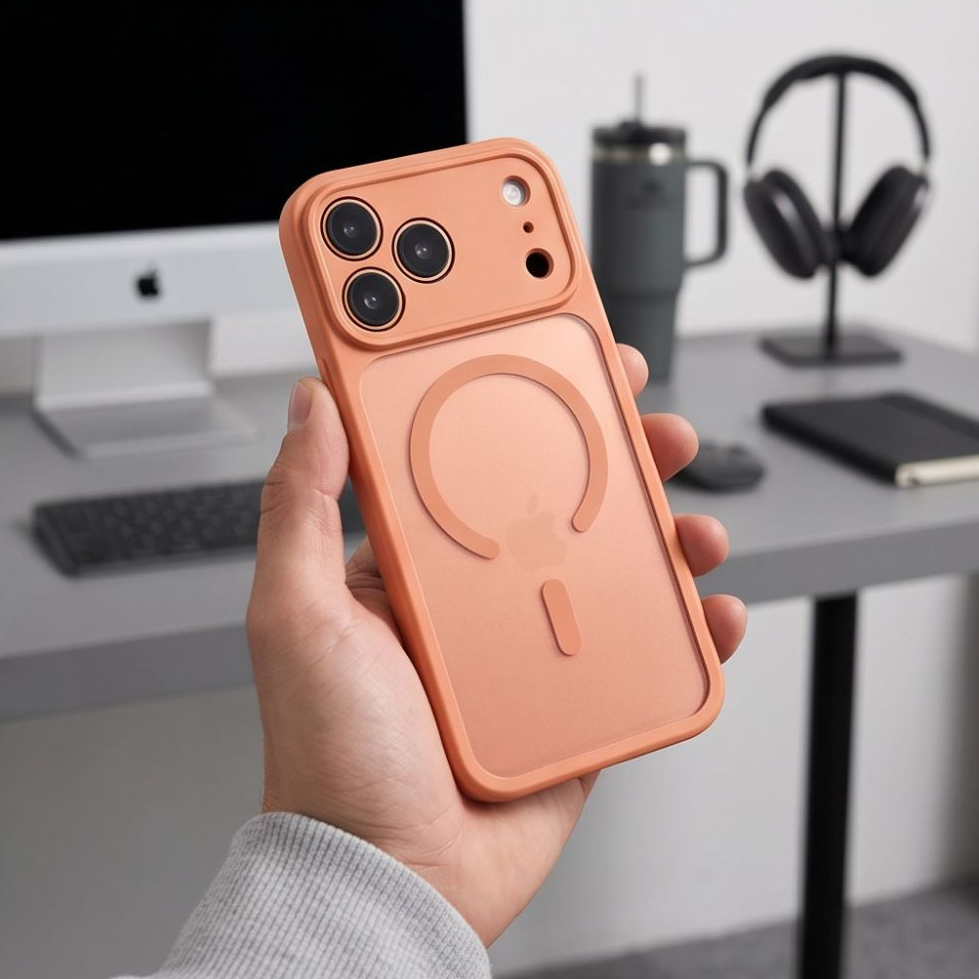 Funda MagSafe para Apple iPhone 18 Pro / 17 Pro, Tech-Protect, BasicMag, Naranja Mate