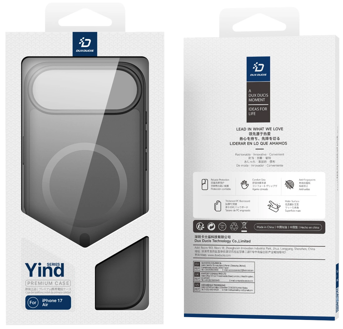 Funda MagSafe para Apple iPhone 17 Air, DUX DUCIS, Yind, Negra