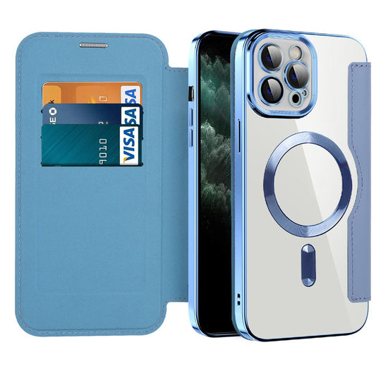 Funda MagSafe para Apple iPhone 11 Pro Max, Techsuit, SmartMag Book, Azul