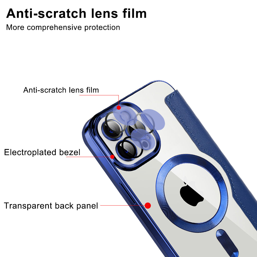 Funda MagSafe para Apple iPhone 11 Pro Max, Techsuit, SmartMag Book, Morado