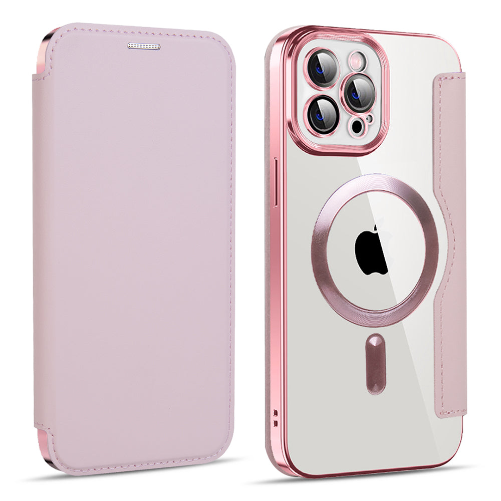 Funda MagSafe para Apple iPhone 11 Pro Max, Techsuit, SmartMag Book, Rosa