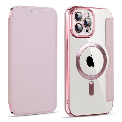 Funda MagSafe para Apple iPhone 11 Pro Max, Techsuit, SmartMag Book, Rosa