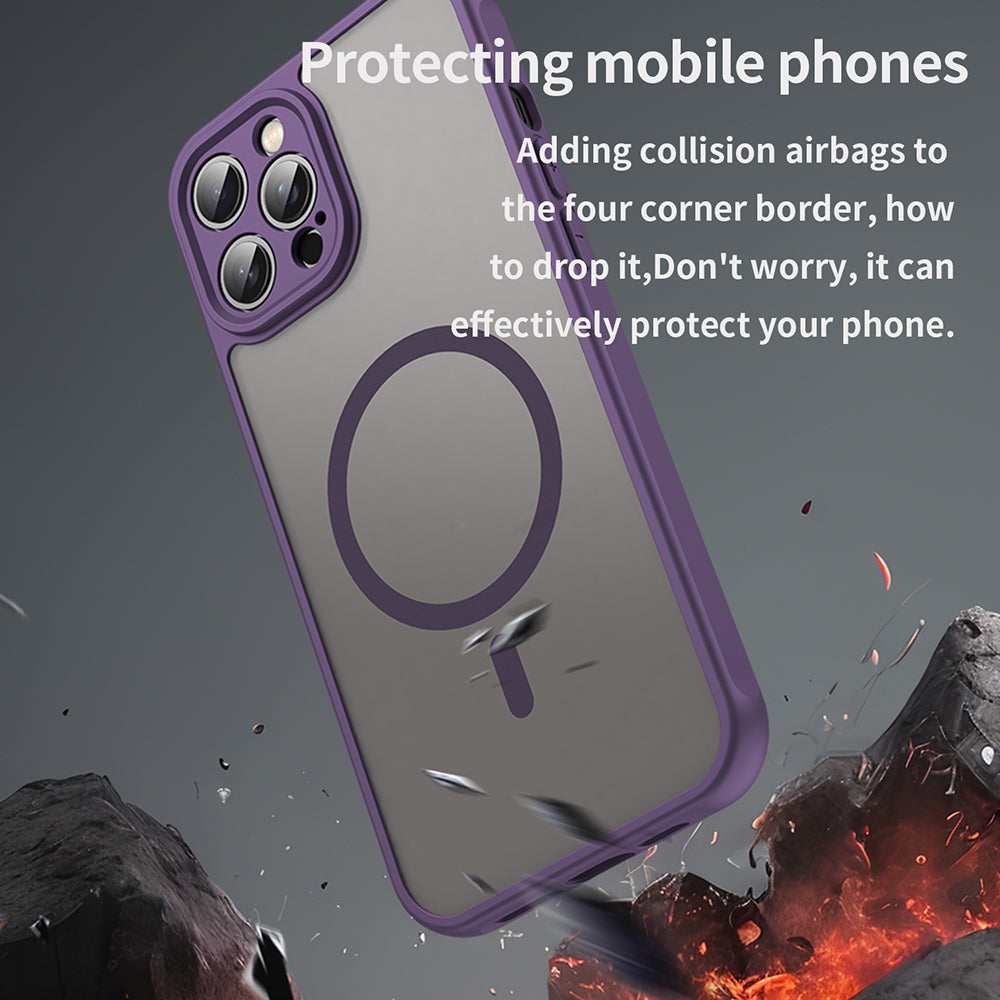 Funda MagSafe para Apple iPhone 12 Pro Max, Techsuit, HaloFrost II, Morado
