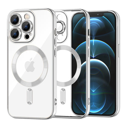 Funda MagSafe para Apple iPhone 12 Pro Max, Techsuit, Luxury Crystal, Plateada