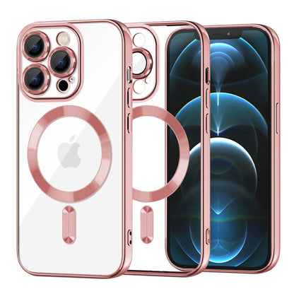 Funda MagSafe para Apple iPhone 12 Pro Max, Techsuit, Luxury Crystal, Rosa