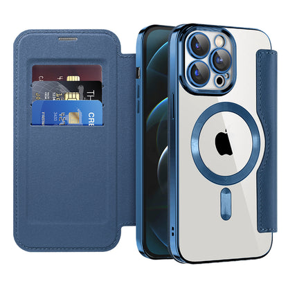 Funda MagSafe para Apple iPhone 12 Pro Max, Techsuit, SmartMag Book, Azul