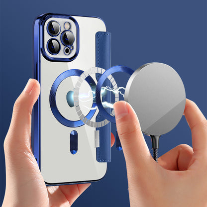 Funda MagSafe para Apple iPhone 12 Pro Max, Techsuit, SmartMag Book, Azul