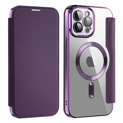 Funda MagSafe para Apple iPhone 12 Pro Max, Techsuit, SmartMag Book, Morado