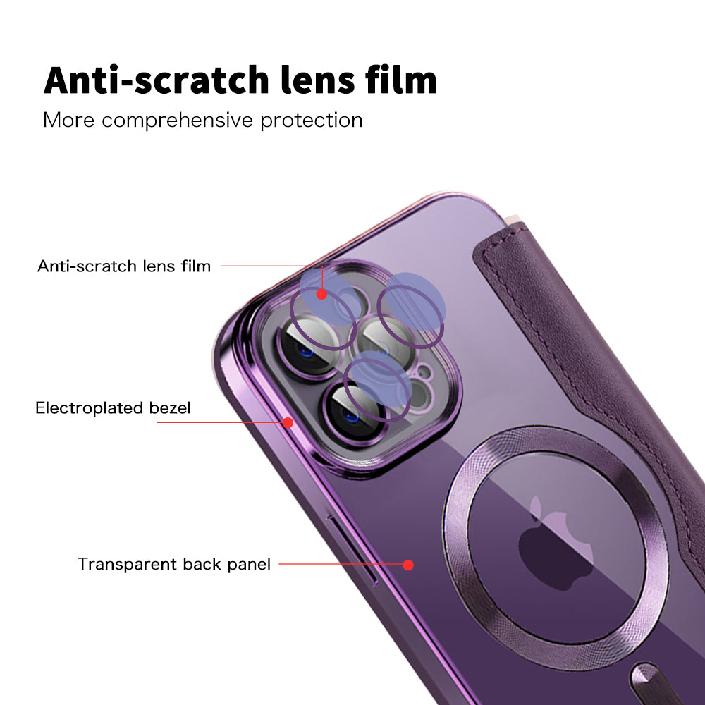 Funda MagSafe para Apple iPhone 12 Pro Max, Techsuit, SmartMag Book, Morado
