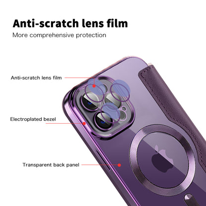 Funda MagSafe para Apple iPhone 12 Pro Max, Techsuit, SmartMag Book, Morado