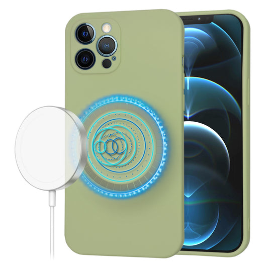 Funda MagSafe para Apple iPhone 12 Pro Max, Techsuit, SoftFlex, Matcha