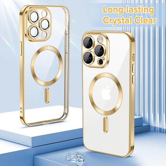 Funda MagSafe para Apple iPhone 12 Pro, Techsuit, Luxury Crystal, Dorada