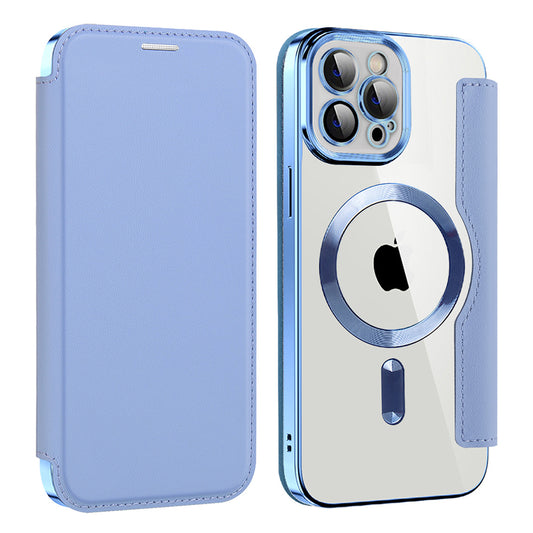 Funda MagSafe para Apple iPhone 12 Pro, Techsuit, SmartMag Book, Azul