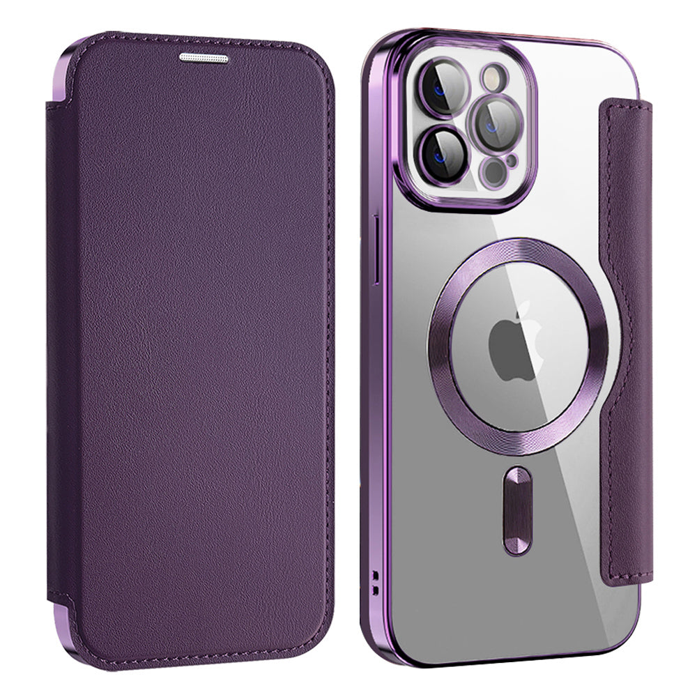Funda MagSafe para Apple iPhone 12 Pro, Techsuit, SmartMag Book, Morado