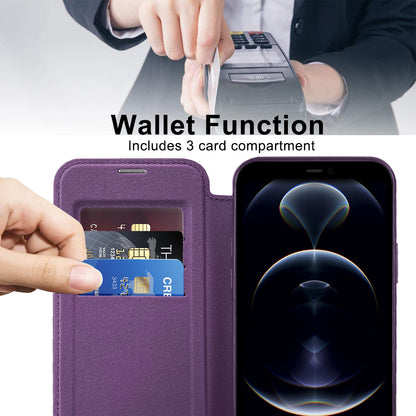 Funda MagSafe para Apple iPhone 12 Pro, Techsuit, SmartMag Book, Morado