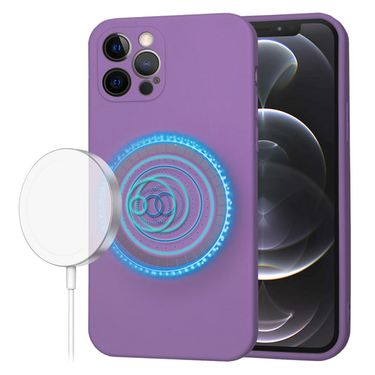 Funda MagSafe para Apple iPhone 12 Pro, Techsuit, SoftFlex, Morado