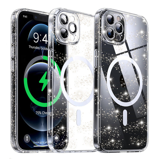 Funda MagSafe para Apple iPhone 12 Pro, Techsuit, SparkleSkin, Transparente