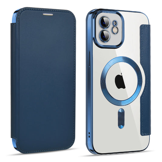 Funda MagSafe para Apple iPhone 12, Techsuit, SmartMag Book, Azul