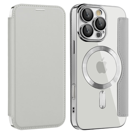 Funda MagSafe para Apple iPhone 12, Techsuit, SmartMag Book, Gris