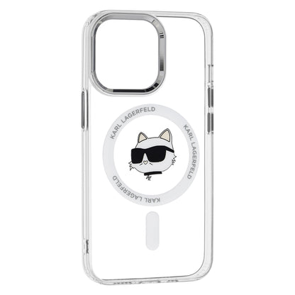 Funda MagSafe para Apple iPhone 13 Pro Max, Karl Lagerfeld, IML Metal Choupette's Head, Blanca