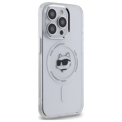 Funda MagSafe para Apple iPhone 13 Pro Max, Karl Lagerfeld, IML Metal Choupette's Head, Blanca