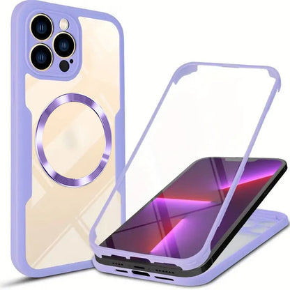 Funda MagSafe para Apple iPhone 13 Pro Max, Techsuit, ColorVerse 360, Morado