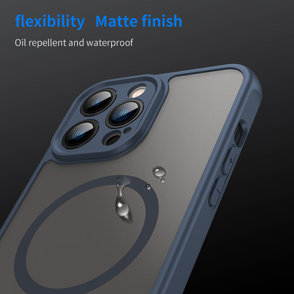 Funda MagSafe para Apple iPhone 13 Pro Max, Techsuit, HaloFrost II, Azul Marino