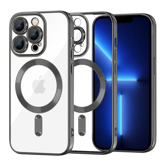 Funda MagSafe para Apple iPhone 13 Pro Max, Techsuit, Luxury Crystal, Negra
