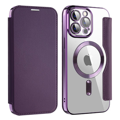 Funda MagSafe para Apple iPhone 13 Pro Max, Techsuit, SmartMag Book, Morado