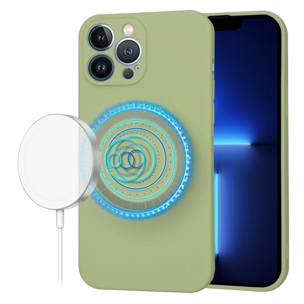 Funda MagSafe para Apple iPhone 13 Pro Max, Techsuit, SoftFlex, Matcha