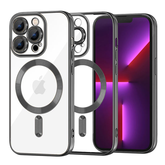 Funda MagSafe para Apple iPhone 13 Pro, Techsuit, Luxury Crystal, Negra